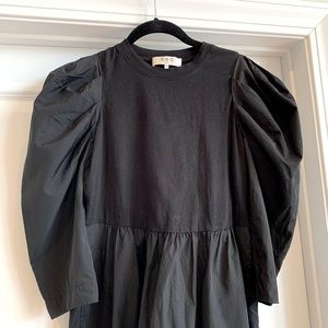 Sea puffed sleeves dress